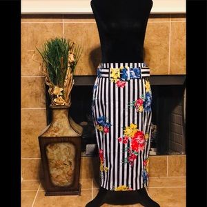 Pinstripe Pencil Skirt
